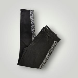 JOE'S Jeans Womens Size 30 Black with Cheetah Print Sides Flawless‎ The Charlie